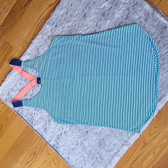 Nike Blue/White Striped Athletic Tank Top, Women's Size Large, Great Condition - Picture 1 of 5
